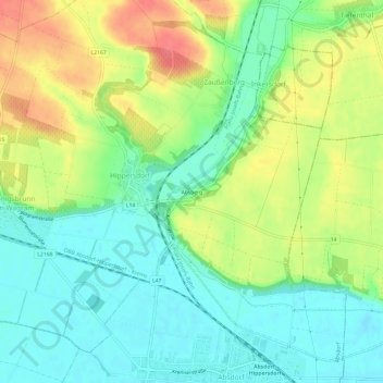 Topografische Karte Absberg, Höhe, Relief