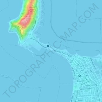 Topografische Karte Playa Mansa, Höhe, Relief