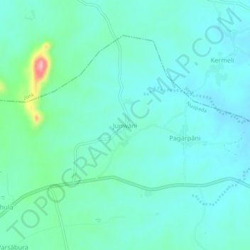 Topografische Karte Junwani, Höhe, Relief