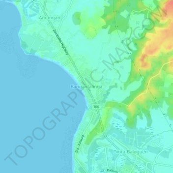 Topografische Karte Bangantalinga, Höhe, Relief