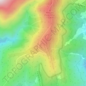 Topografische Karte Pedra da Mesa, Höhe, Relief