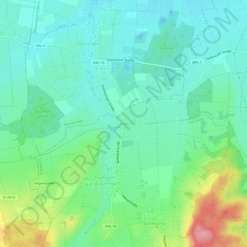Topografische Karte Linden, Höhe, Relief