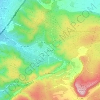 Topografische Karte Cervière, Höhe, Relief