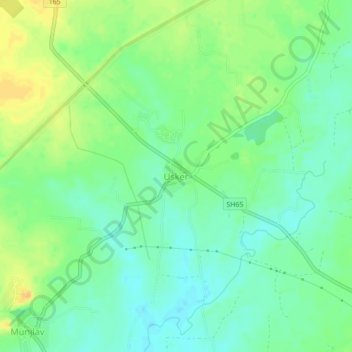 Topografische Karte Usker, Höhe, Relief