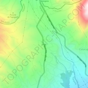 Topografische Karte Cajas, Höhe, Relief