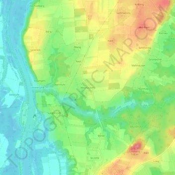Topografische Karte Holzhausen, Höhe, Relief