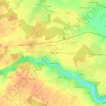Topografische Karte La Pignonnière, Höhe, Relief