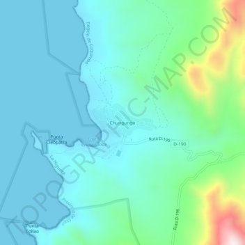 Topografische Karte Chungungo, Höhe, Relief