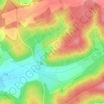 Topografische Karte Colombelle, Höhe, Relief
