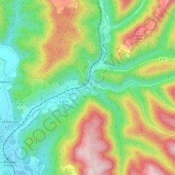 Topografische Karte Lunas, Höhe, Relief