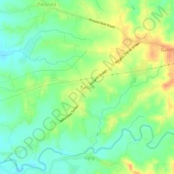 Topografische Karte Basuit, Höhe, Relief