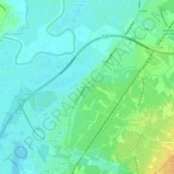 Topografische Karte L'Ane Mort, Höhe, Relief