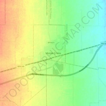 Topografische Karte Monte Cristo, Höhe, Relief