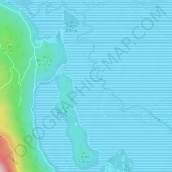 Topografische Karte Plitvice, Höhe, Relief