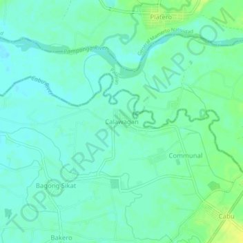 Topografische Karte Calawagan, Höhe, Relief