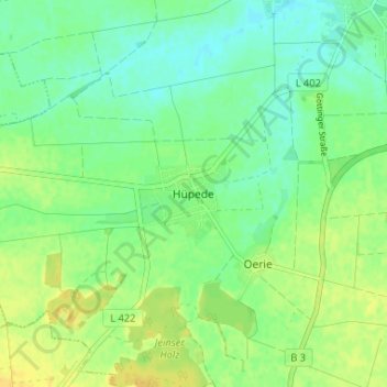 Topografische Karte Hüpede, Höhe, Relief