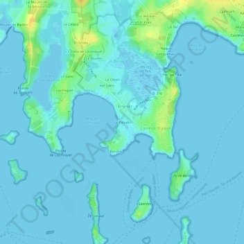 Topografische Karte Le Paludo, Höhe, Relief