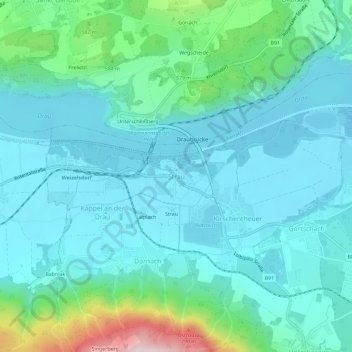 Topografische Karte Strau, Höhe, Relief