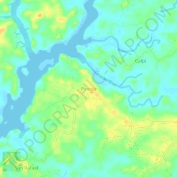 Topografische Karte Pineda, Höhe, Relief