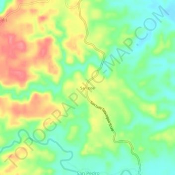 Topografische Karte San Jose, Höhe, Relief