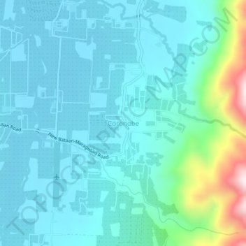 Topografische Karte Coronobe, Höhe, Relief