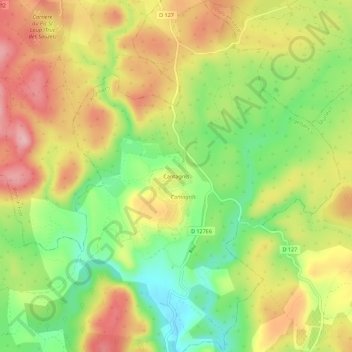Topografische Karte Cantagrils, Höhe, Relief