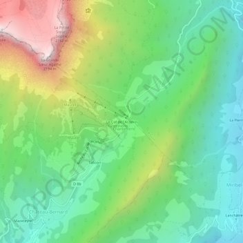 Topografische Karte Le Col de l'Arzelier, Höhe, Relief