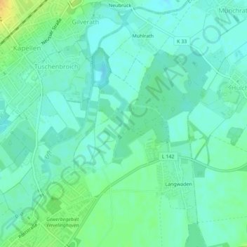 Topografische Karte Heckstraße, Höhe, Relief
