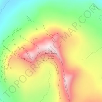 Topografische Karte Mont Pierre Lejay, Höhe, Relief