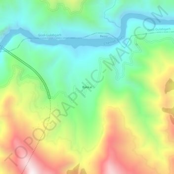 Topografische Karte Bakkal, Höhe, Relief