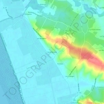 Topografische Karte Saint-Nicolas, Höhe, Relief