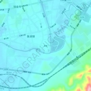 Topografische Karte 县城, Höhe, Relief