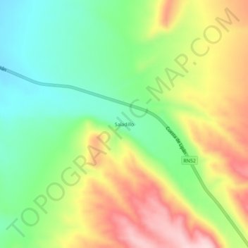 Topografische Karte Saladillo, Höhe, Relief