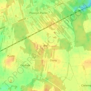 Topografische Karte Biel, Höhe, Relief