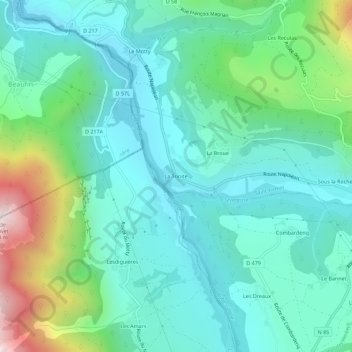 Topografische Karte La Trinité, Höhe, Relief