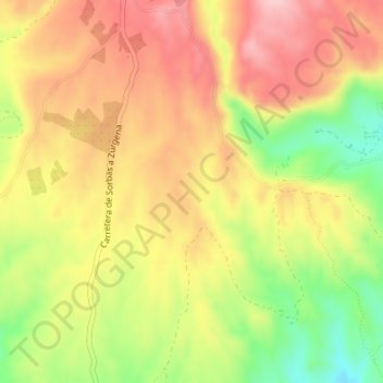 Topografische Karte Cuestas de Cariatiz, Höhe, Relief