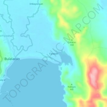 Topografische Karte Caratao, Höhe, Relief