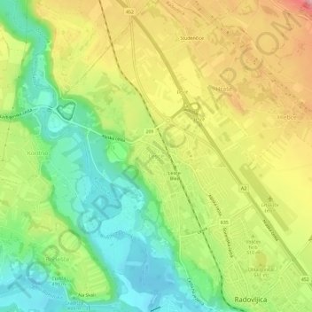 Topografische Karte Lees, Höhe, Relief