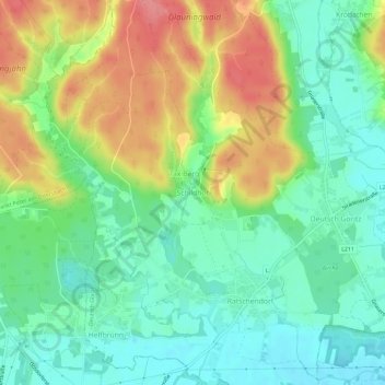 Topografische Karte Schildhof, Höhe, Relief