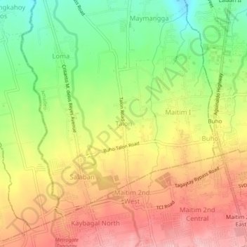 Topografische Karte Talon, Höhe, Relief