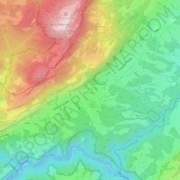 Topografische Karte Langen bei Bregenz, Höhe, Relief
