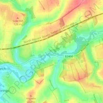 Topografische Karte Freefolk, Höhe, Relief
