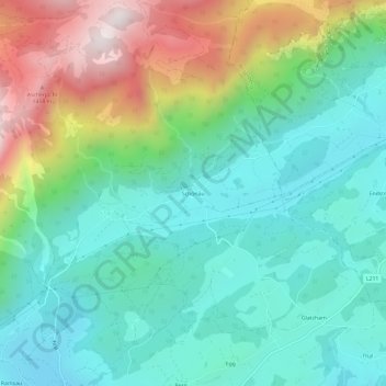 Topografische Karte Schönau, Höhe, Relief