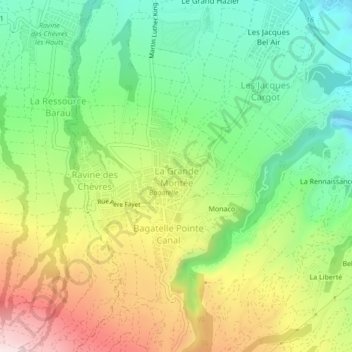 Topografische Karte La Grande Montée, Höhe, Relief