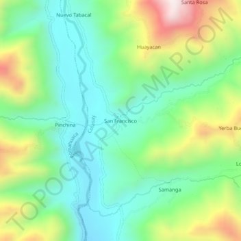Topografische Karte San Francisco, Höhe, Relief