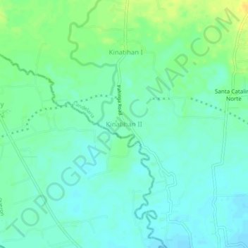 Topografische Karte Kinatihan II, Höhe, Relief