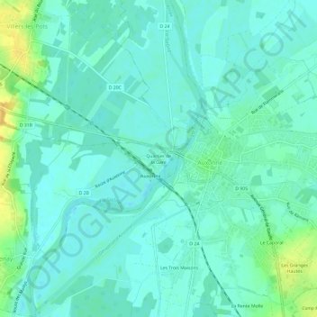 Topografische Karte Quartier de la Gare, Höhe, Relief