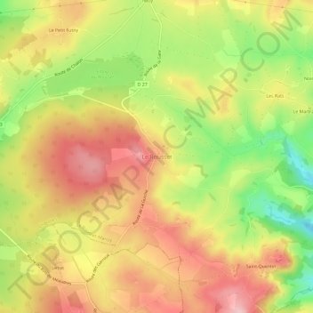 Topografische Karte Le Rousset, Höhe, Relief