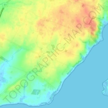 Topografische Karte Skyum, Höhe, Relief