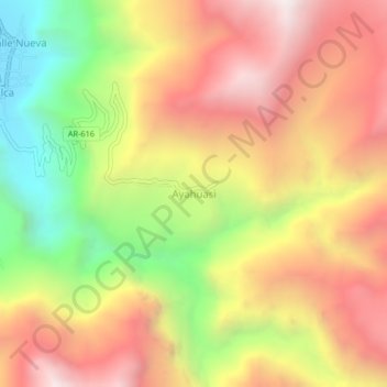Topografische Karte Ayahuasi, Höhe, Relief
